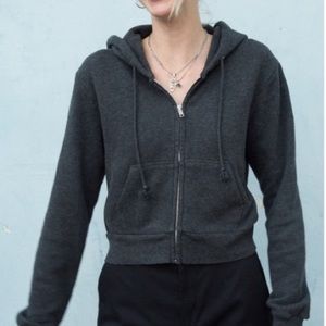 brandy melville cropped hoodie zip up